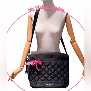 ABFAB "MY FLAT IN LONDON" BLACK QUILTED NYLON MESSENGER BAG (VGUC)